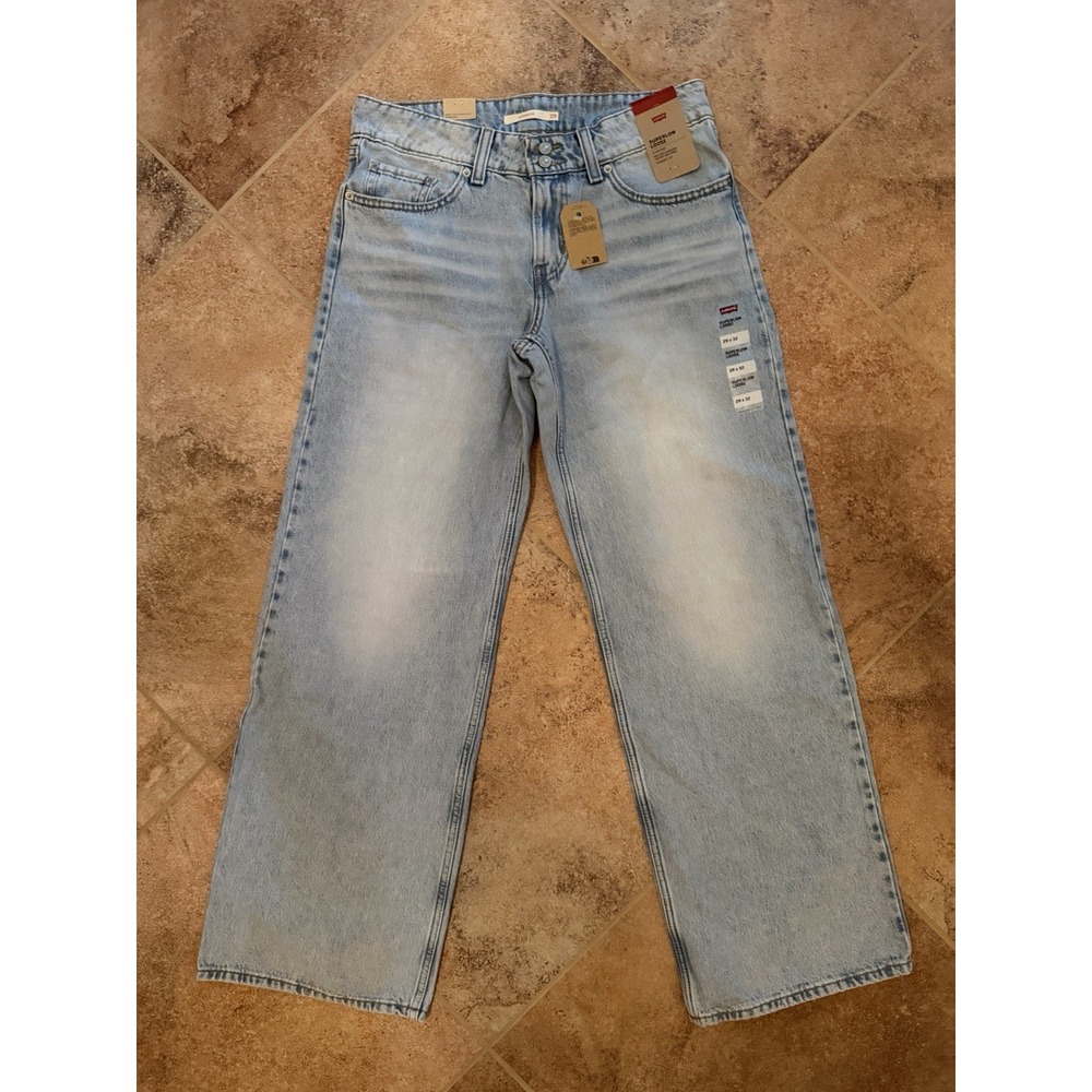 Women's Levi's Superlow Loose Straight Leg Jeans Light Blue Wash 29 X 32 NWT